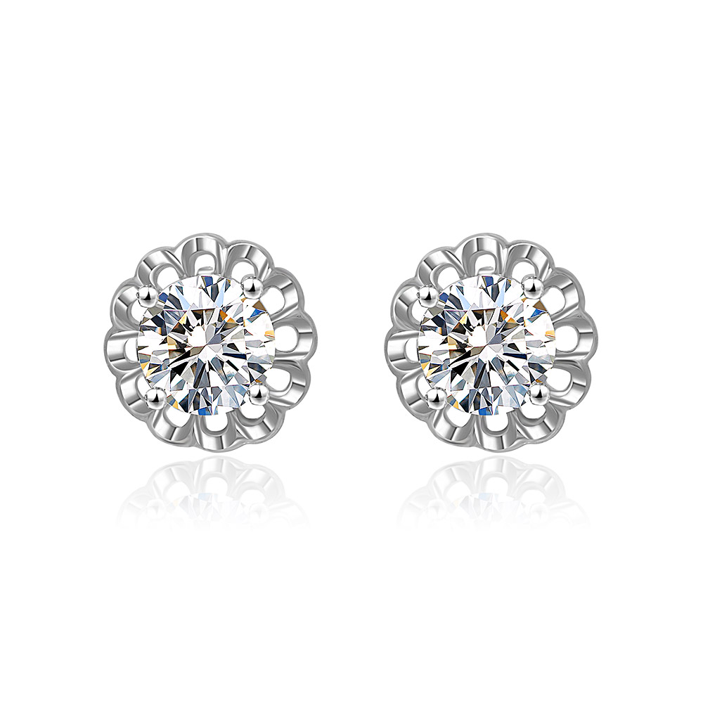 6mm Brilliant Cut CZ Stone Stud Earring